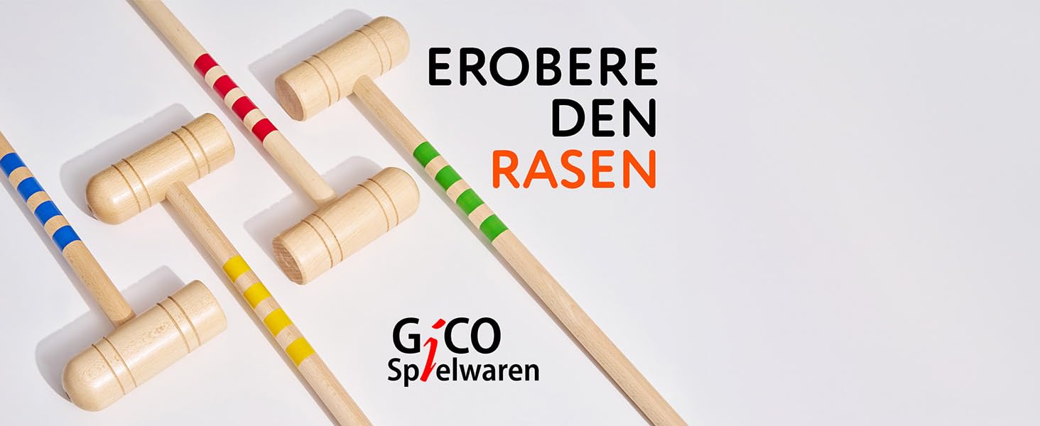 Qualitäts Krocketspiel / Krocket / Crocket für 6 Spieler (100 cm