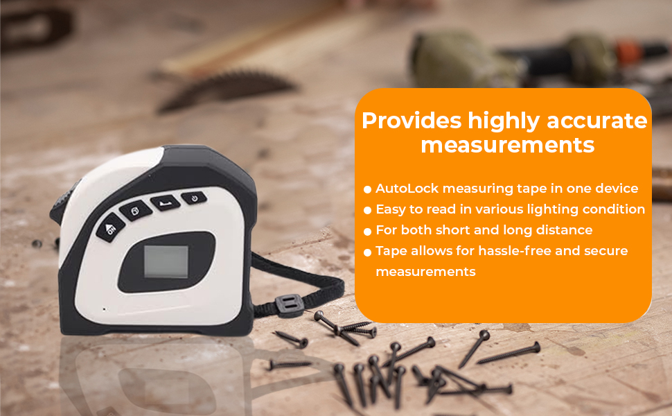 TOMAHAWK 2 in 1 Digital Laser Tape Measure 5M Laser Distance Meter