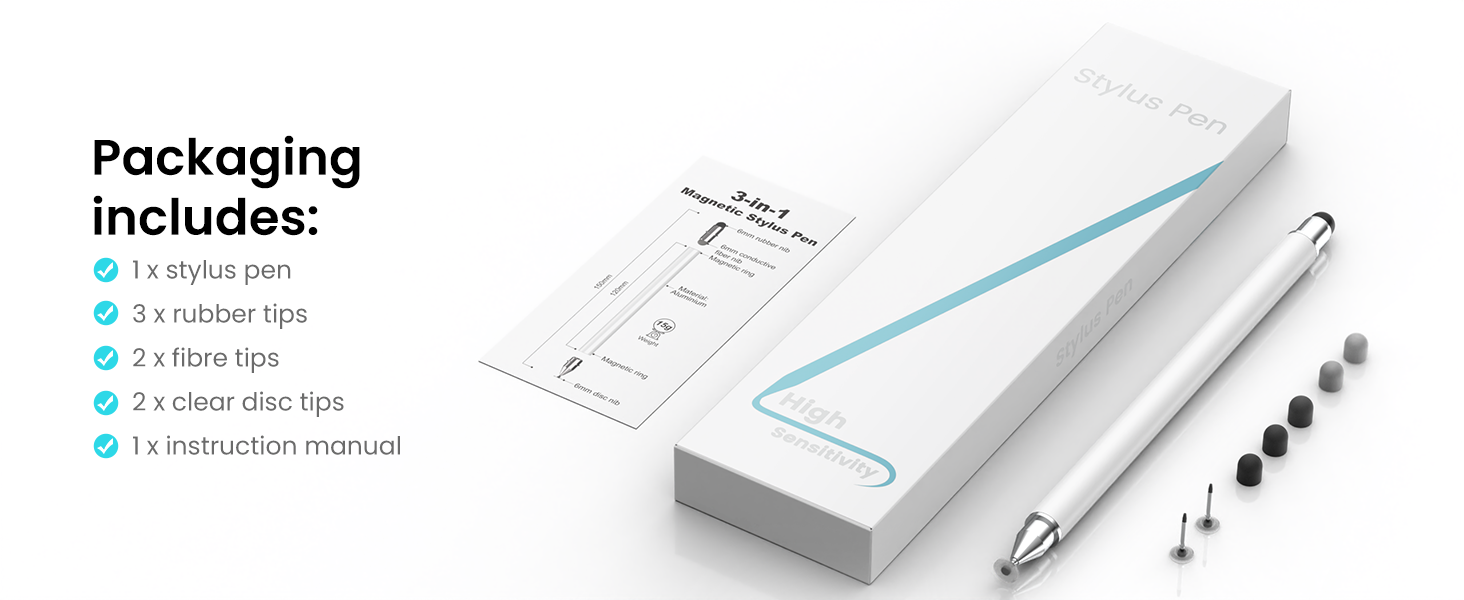 MEKO Stylus Pens for Touch Screens, 3 in 1 Replacement Tip