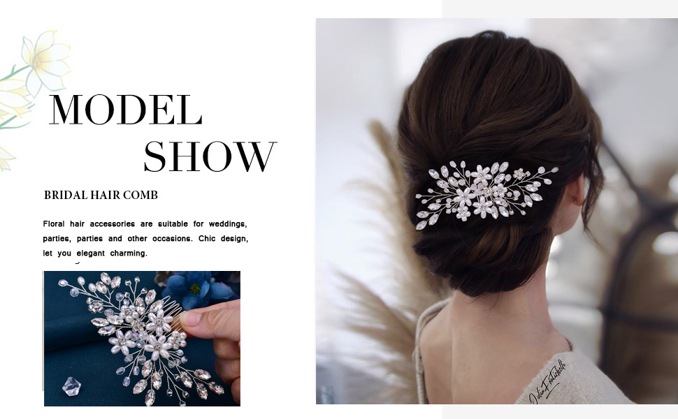 Crystal bridal hair piece