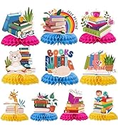 Yoyuspy Reading Birthday Party Decorations - 10PCS Book Themed Party Decorations Books Honeycomb ...