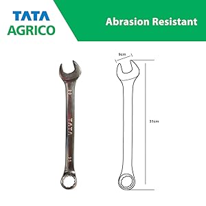 AGRICO TATA Chrome Vanadium Steel Double Sided Open End Wrench Spanner Set 6 To 20 mm (Silver)