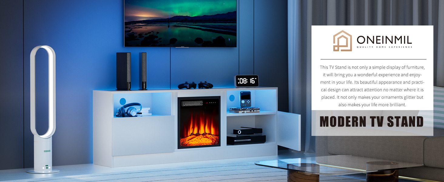 Modern Fireplace TV Stand
