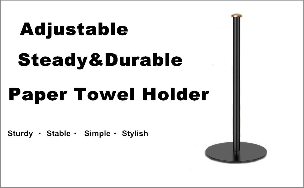 Paper Towel Holder Black,ZMGNND Adjustable Paper Towel