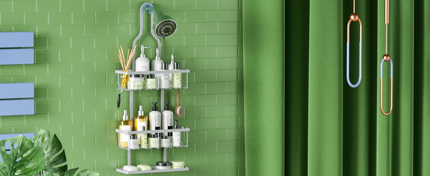 AHNR Bathroom Hanging Shower Caddy Over Shower Head