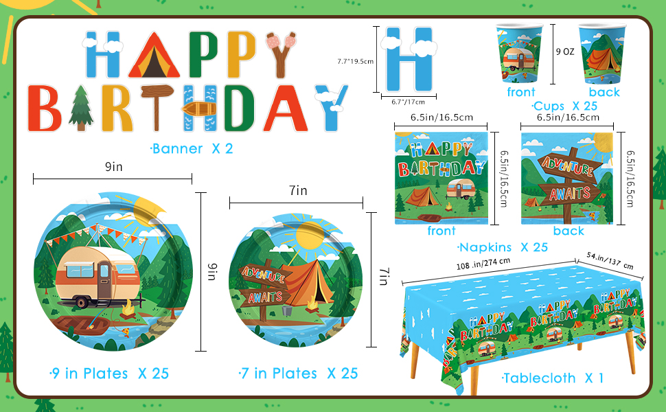 Camping party decorations