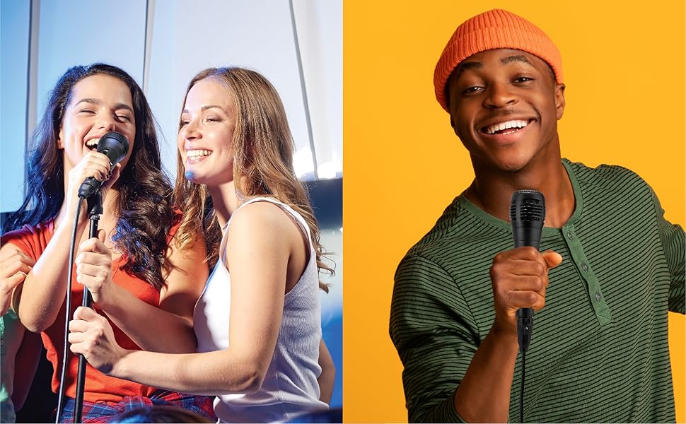 Coby Dynamic Vocal Wired Microphone Audio Receiver for Singing, Karaoke, Recording