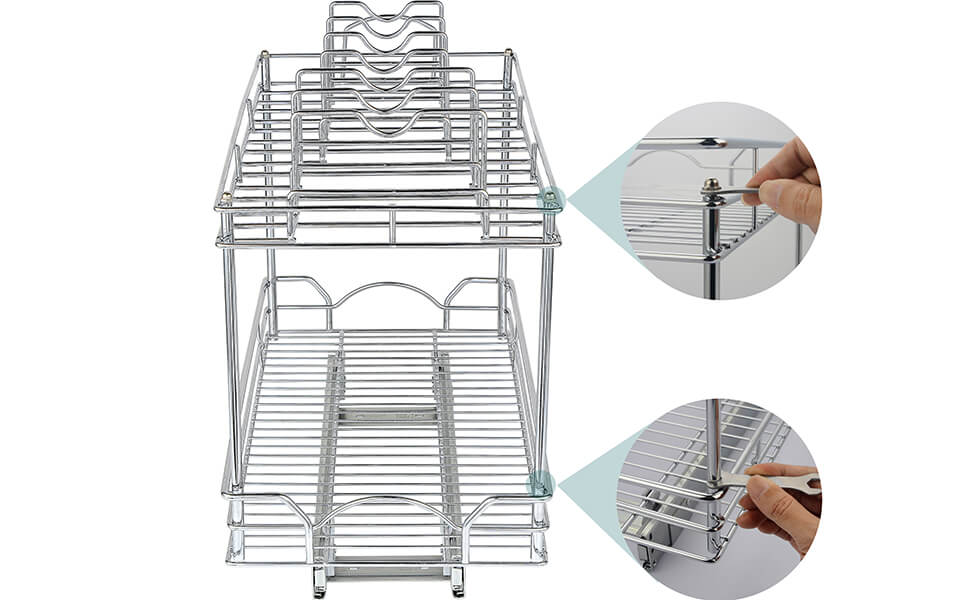 OCG 2 Tier Pull Out Organizer for Lid Cookware (11