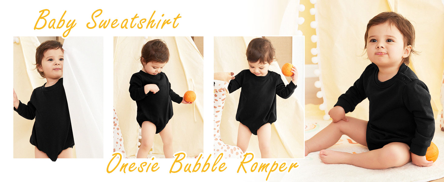 OPAWO Baby Sweatshirt Romper Onesie Newborn Girl Boy Bubble Romper
