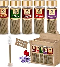 Sandal, Loban, Gugal, Rose & Lavender Incense Dhoop Sticks Combo Pack