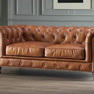 Gaimrao ! 2 Seater Classic Leatherette Chester Sofa Set Button Tufted,