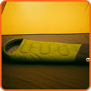 Sleeping bag in tent