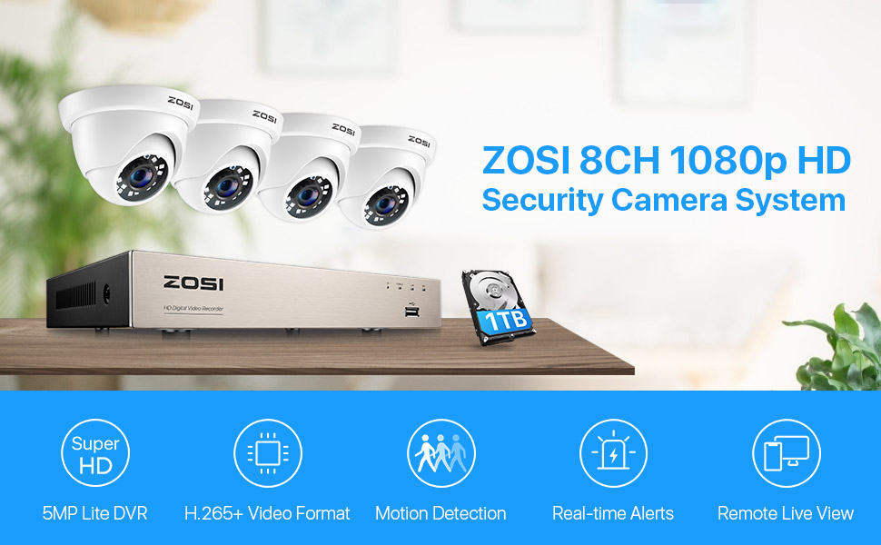 ZOSI 3K Lite Home Security Camera System, AI Human/Vehicle Detection