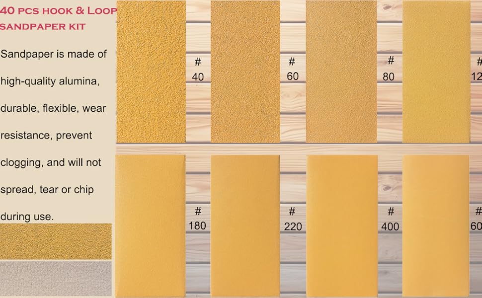 56 PCS Hand Sander Blocking Kit 16 PCS Hand Sanding Block Set + 40