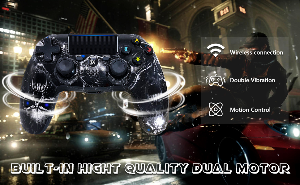 Wireless Controller for PS4, Dual Vibration, SixAxis Sensor Gaming Controller for Playstation 4