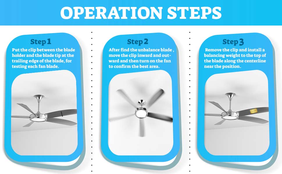 20 PCS Ceiling Fan Balancing Kit, 5 Sets High Calibration Fan Blade