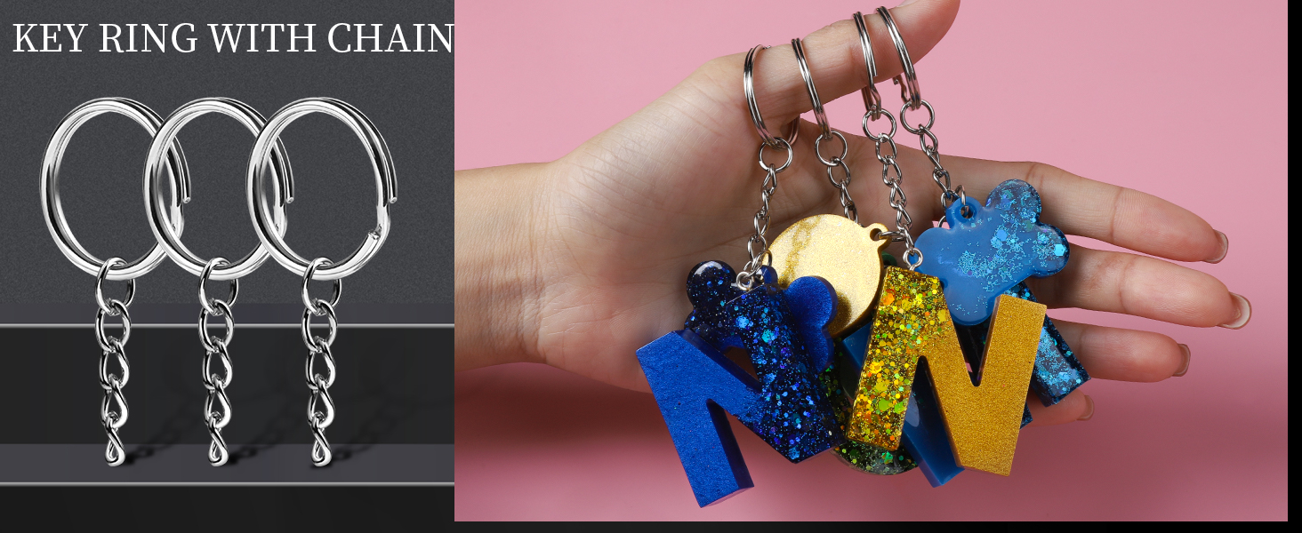 Key Ring with Chain for Keychains Making