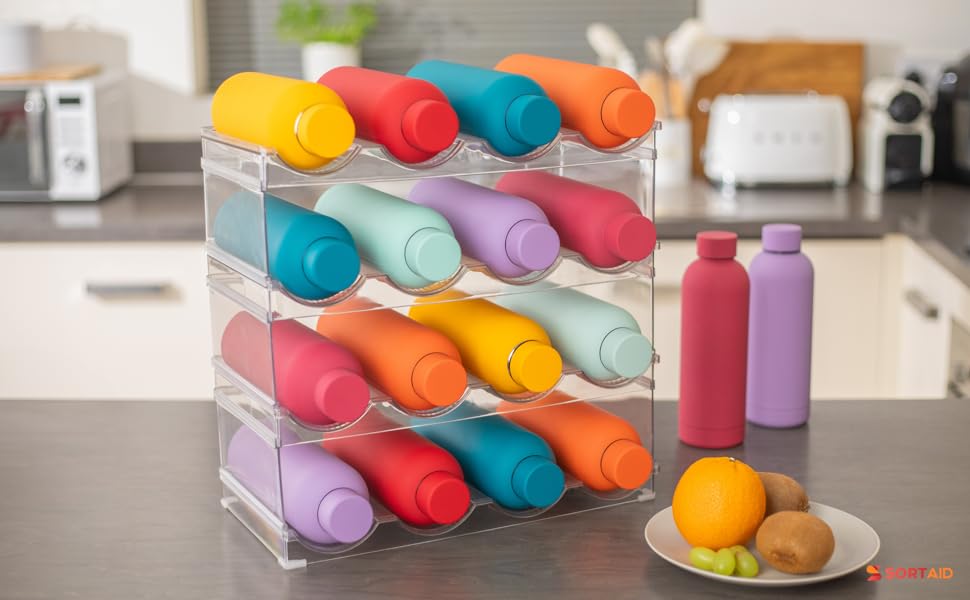SORTAID Water Bottle Organizer for 8 Bottles, Anti