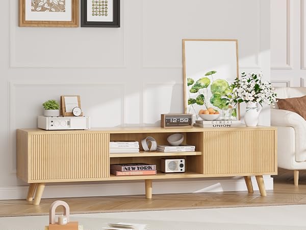 IDEE テレビボード ATINO TV CABINET ANPOO Farmhouse TV Stand for 80 inch TVs, Rustic