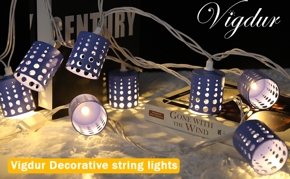 Vigdur 10FT Lantern String Lights HollowOut Style Decorative String