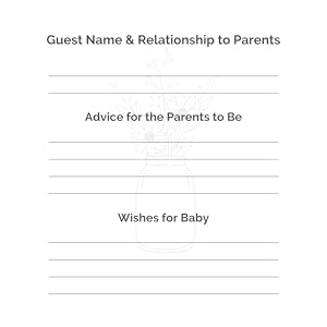 Baby-Q Baby Shower Guest Book Guest Name Advice for Parents Wishes for Baby