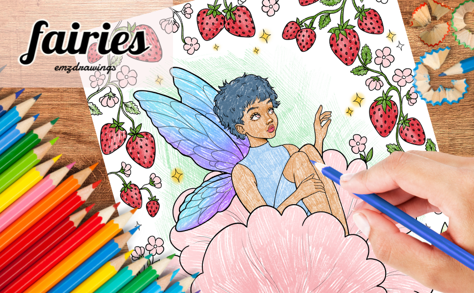 Fairies Coloring Book for Adults, Teens and Kids Featuring Magical