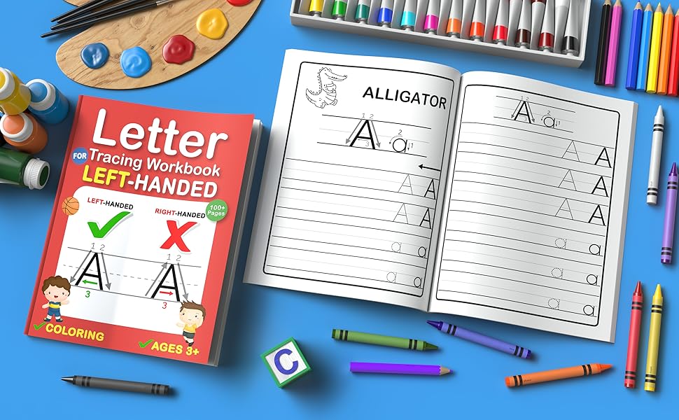 Letter Tracing Workbook for left handed kids