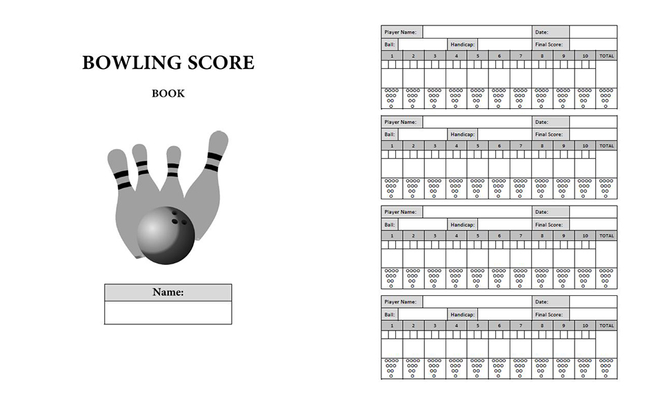 Bowling Score Record Book For Score Keeping at Practice or Competition