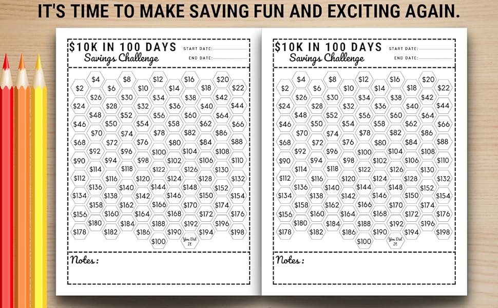 即購入OK★ボックス付き★100days savings challenge 100 Days Money Savings Challenges Book: Simple Savings