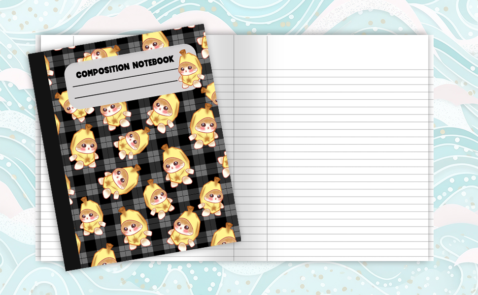 Banana Sad Cat Meme Pattern College Ruled Pages Composition Notebooks