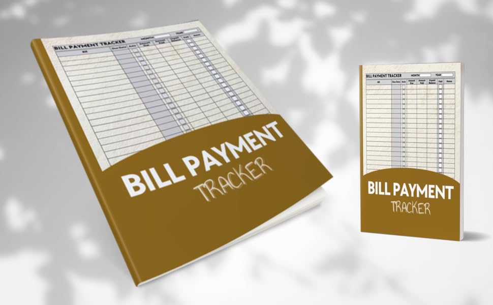 BILL PAYMENT TRACKER BOOKS ON A WHITE BACKGROUND