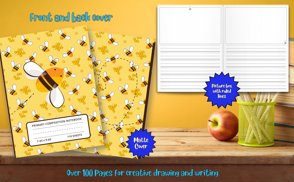 Bee Primary Journal Composition Notebook for Grades K2
