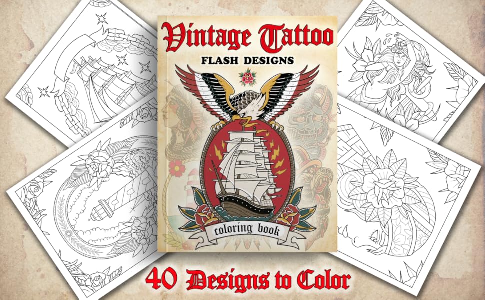 その他 THE TATTOO FLASH COLORING BOOK The Tattoo Flash Coloring Book – Blue Seven