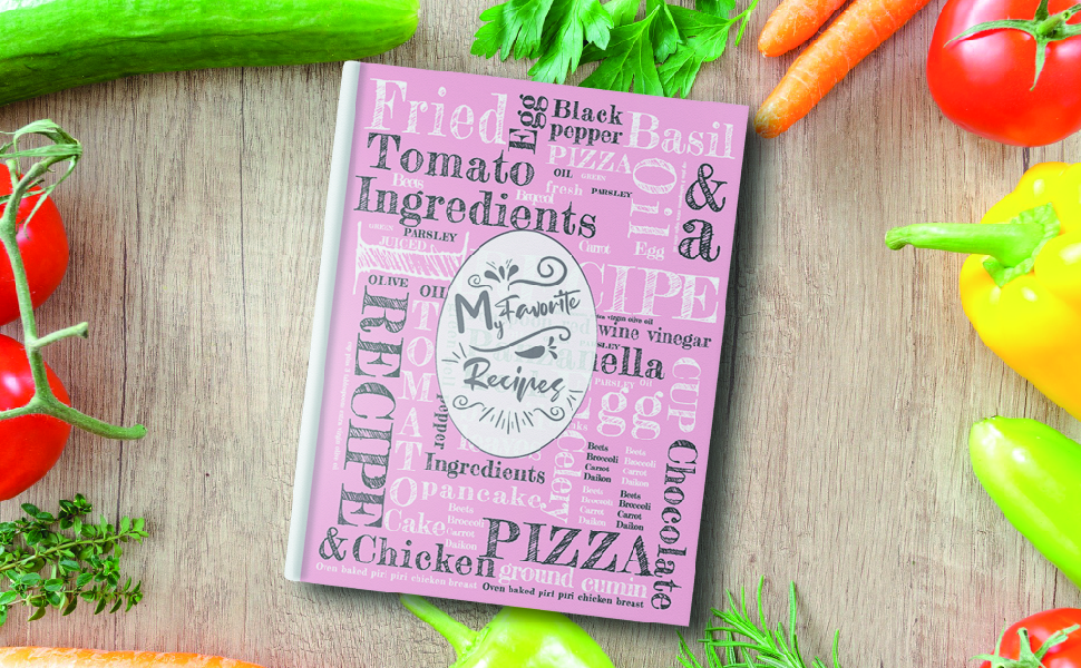 My favourite recipes blank recipe book hardcover, blank cookbook