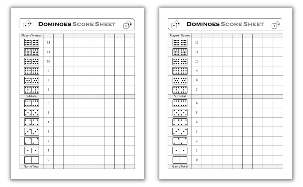 Mexican Train Dominoes Score Sheets 200 Large Mexican Train Score Sheets Mexican Train Score