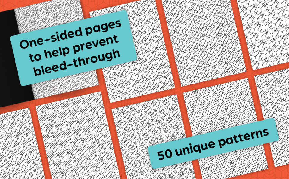Book interior preview. 50 unique patterns.