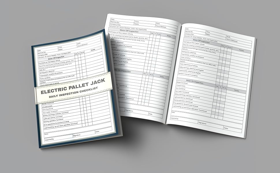 Electric Pallet Jack Daily Inspection Checklist Electric Powered Walkie Pallet Truck PreUse