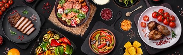 Keto Diet Dishes: Salmon Salad, Meat, Griled Vegetables