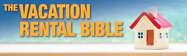 A title shot showing name "The Vacation Rental Bible" and an image of a house on a beach.