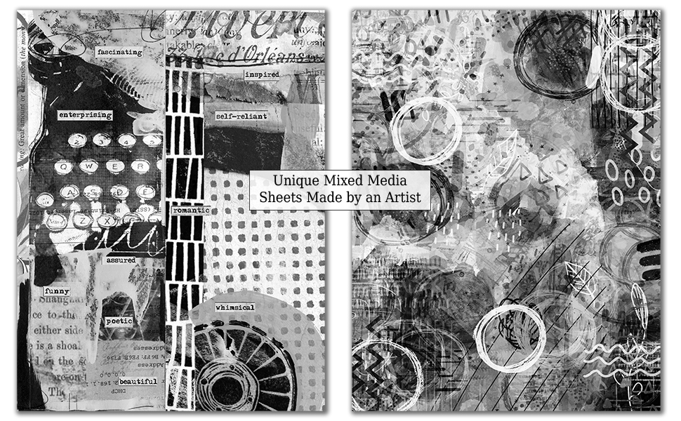 Collage Papers 50 Original Black & White Collage Paper Samples For