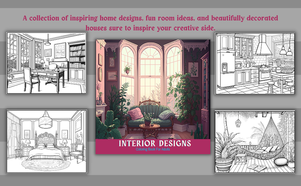 Interior Design Coloring Book Color Your Dream Home with these