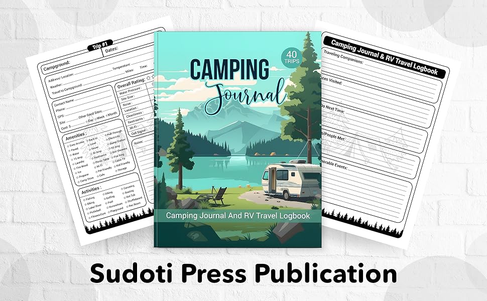 Camping Journal & RV Travel Logbook Nice Camping Diary, Road Trip