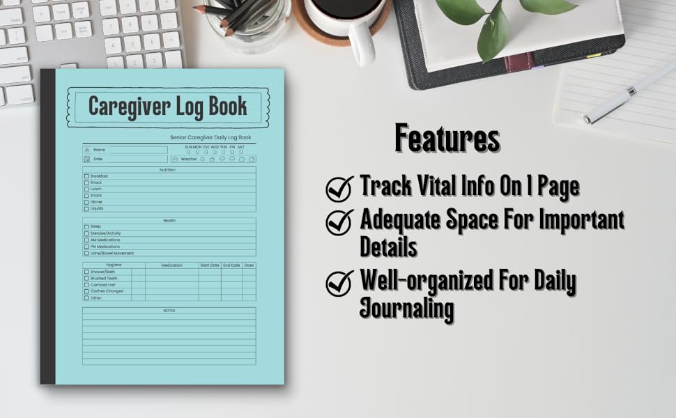 The Caregiver's Log Book Daily Record Keeping for Seniors Slimani, Ilias Books