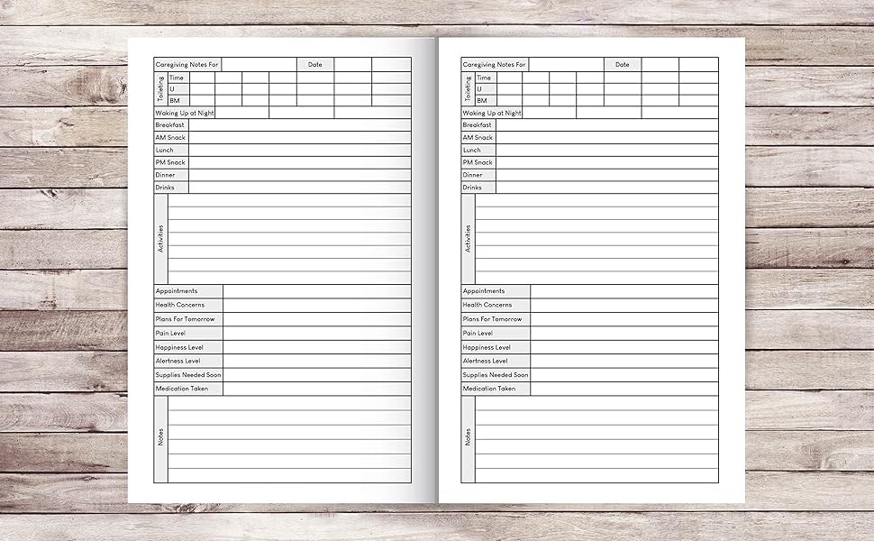 Caregiver Daily Log Book Personal Caregiver Organizer Log Book, Patient Care Report....to