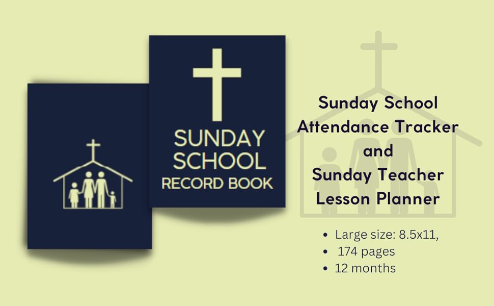 Sunday School Record Book Attendance Tracker / Theacher Lesson Planner