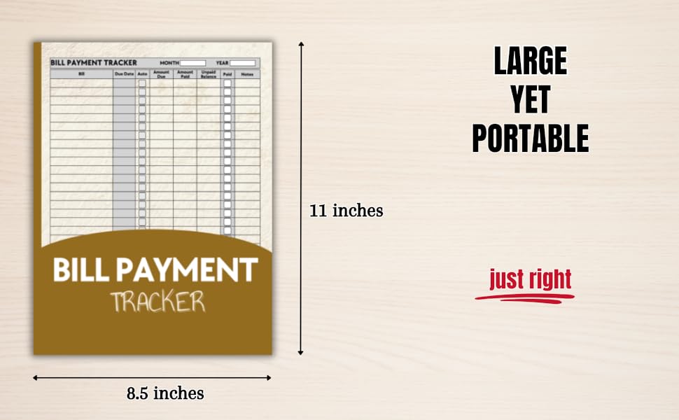 BILL PAYMENT TRACKET BOOK ON BEIGE BACKGROUND
