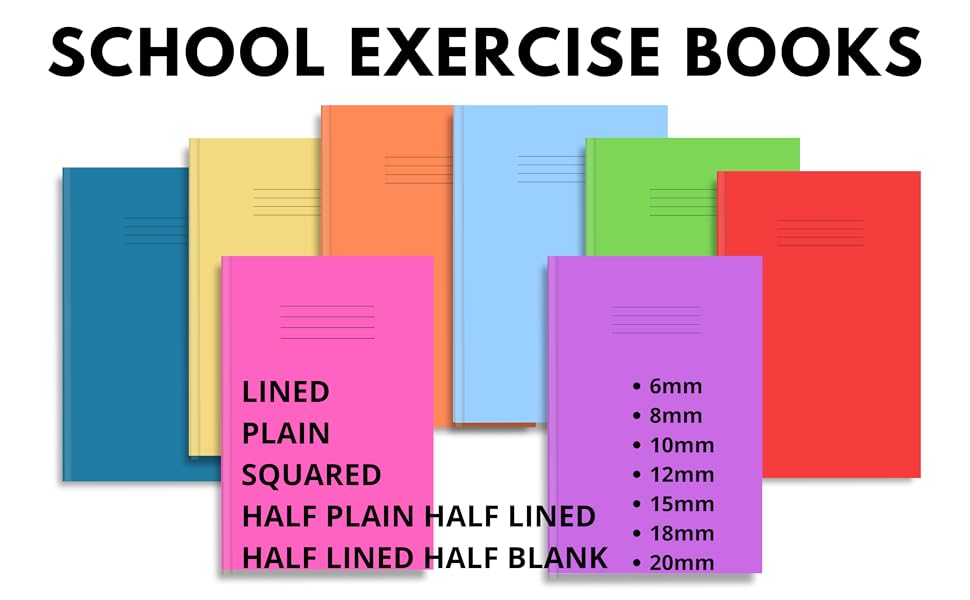 Half Plain Half Lined Exercise Book A4 100 Pages, 90gsm Top Half