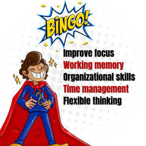 Boy standing proud with new improved executive functioning superpowers