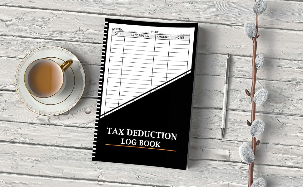 Tax Deduction Log Book Tax Returns Planner Organizer For Small Business, Local