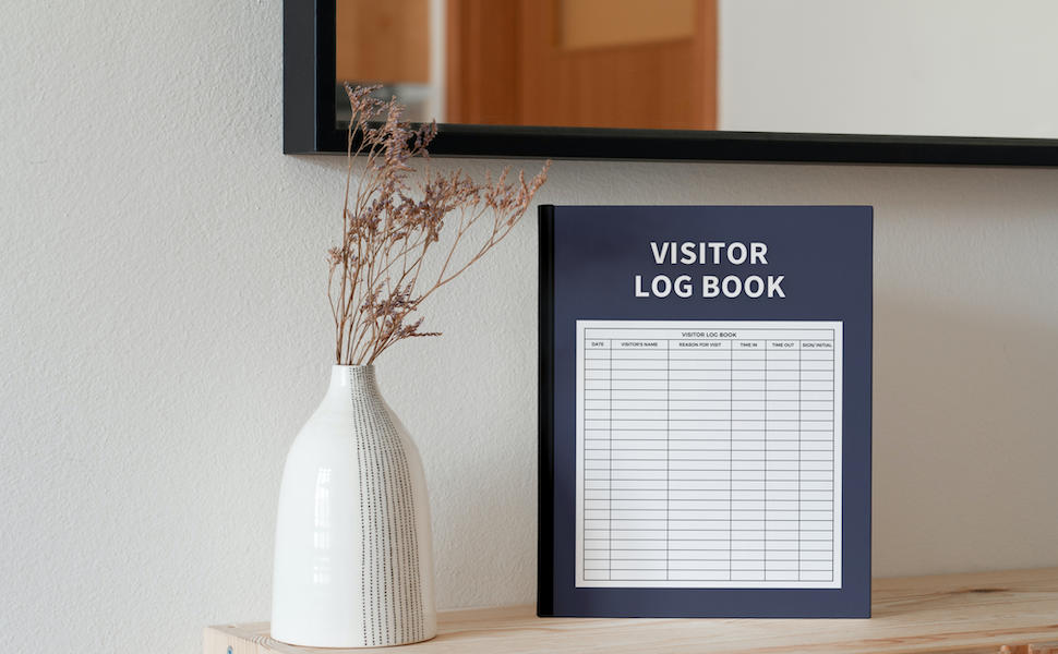 Visitor Log Book Guest Sign In and Sign Out Register for